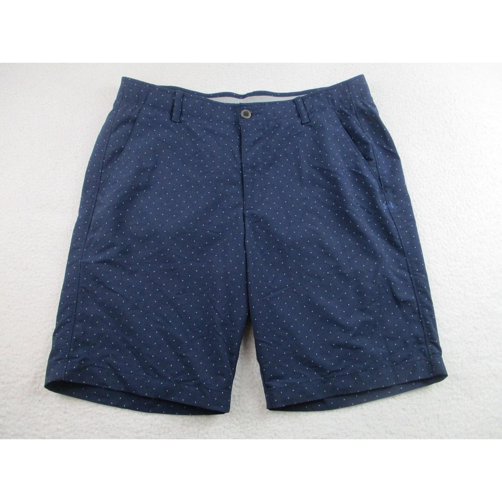Under Armour Shorts Mens 36 Blue HeatGear Loose Fit Polka Dot Golf Lightweight